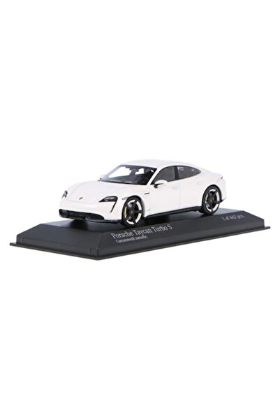 Carrera Porsche Taycan Turbo S (2019) model car, Carrara White Metallic, 1:43 scale - Minichamps