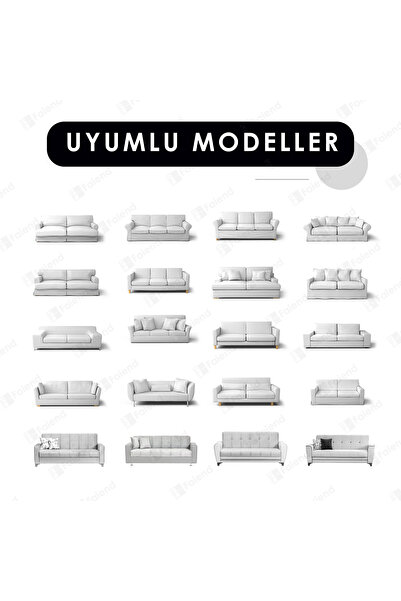 Faiend Jakarlı 3 Kişilik Gri Kanepe Örtüsü | Lastikli Koltuk Örtüsü |çekyat Örtüsü| koltuk kılıfı