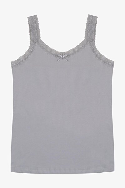 koza iç giyim Women's Cotton 2-Piece Sleeveless Lace Wide Strap Tank Top