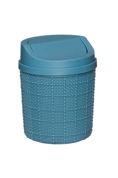 SHOPIENS MYONNA Office Waste Bin, Woven Plastic, Blue, 1.4 L