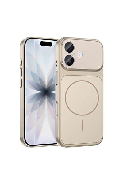 Kipgsm İphone 17 Uyumlu Kılıf Magsafe Şarj Destekli Cam Çerçeveli Lüks Kapak