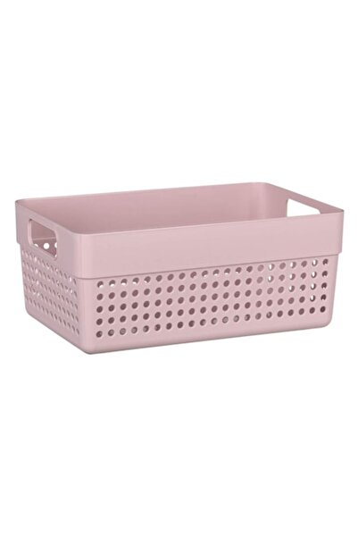SHOPIENS Plastic Storage Basket, Perforated Model, 3.5L Capacity, Pink, MYONNA