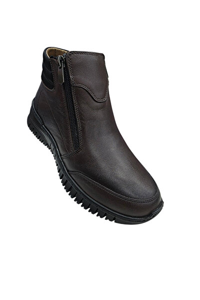 Özkan Ayakkabı SİYAH TAM ORTOPEDİK HAKİKİ DERİ LASTİKLİ FERMUARLI KEMİK ÇIKINTISINA ÖZEL KIŞLIK KADIN ANNE BOT