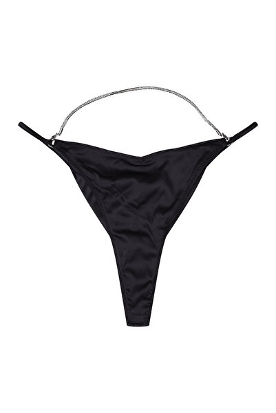 ESOTIQ Women's Satin Thong G-String Briefs with Decorative Front String Comfortable & Sexy | Onyks