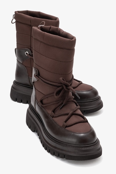 LuviShoes Γυναικείες μπότες χιονιού WELD Brown Skin