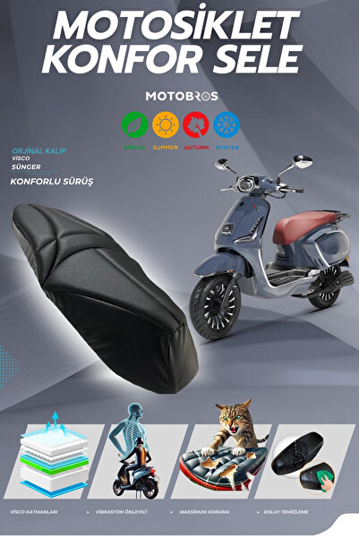 Motobros RKS DARK BLUE 50 - 125 Husă de șa confortabilă din burete viscoelast...