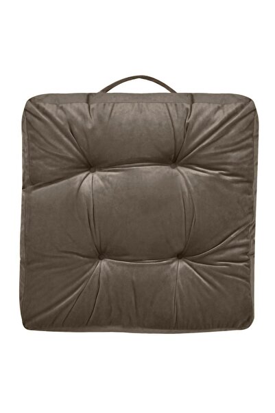 SHOPIENS Velvet Floor Cushion, Taupe, 43x43 cm