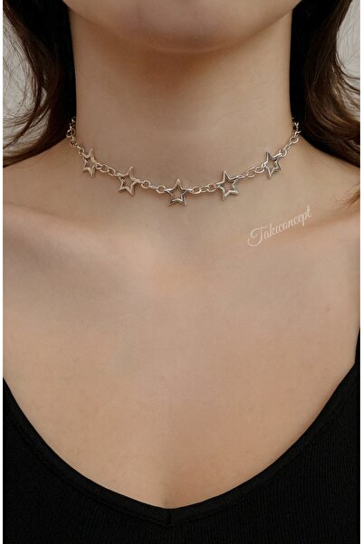 TakıConcept Yıldız choker kolyer, Choker, Kadın Kolye, Boyun Choker Kolye