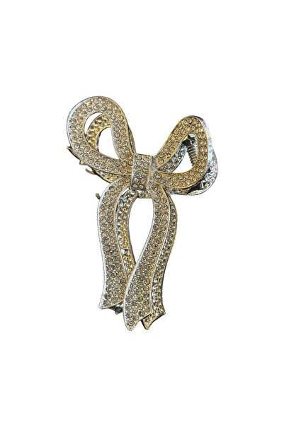 TAKIŞTIR Silver Color Ribbon Figured Stone Detailed Metal Latch Buckle