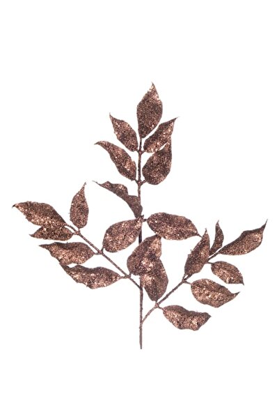SHOPIENS Christmas Decorative Branch, 48 cm, Brown Leaves with Glitter