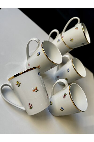 hediye Esterhomedecor Set of 6 Czechoslovakian Porcelain Mugs