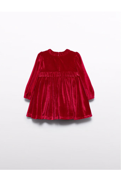 Abel & Lula Abel Lula Baby Girl Velvet Dress - Red