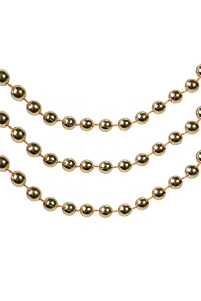 OEM Ghirlandă decorativă de Crăciun cu perle bej șampanie, 8 m