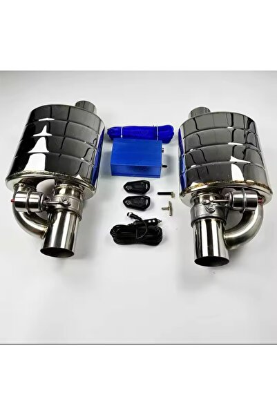 OEM Set of 2 Stainless Steel Sport Mufflers with Vacuum Flap 76MM