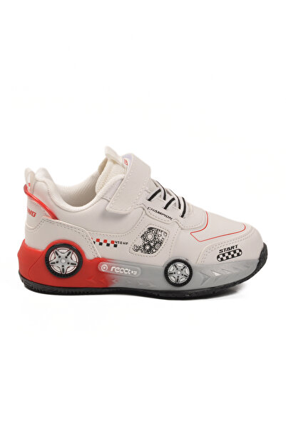 Cool Pantofi sport pentru băieți, cu velcro alb, ușoare, Racing P