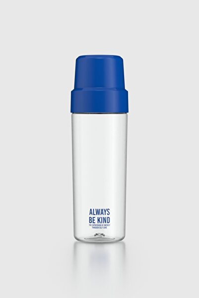 Renga Nest Text Patterned 800 ml Tritan Flask with Glass 912085 Blue