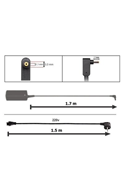 ACER Original charger 19V 3.42A 65W plug 3.0x1.1mm
