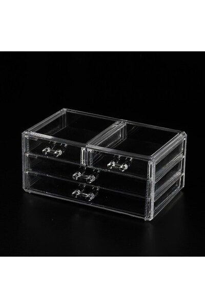 SHOPIENS Acrylic Organizer with Drawers, Transparent, 23x12x10 cm
