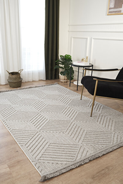 Mariesse Home Naturel Bukleli Yumuşak Dokulu Iskandinav Dokuma Halı