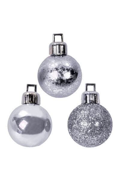 ANTBRO Christmas Baubles, Universal Model - Set of 20 Silver Matte/Shiny/Glitter (Plastic)