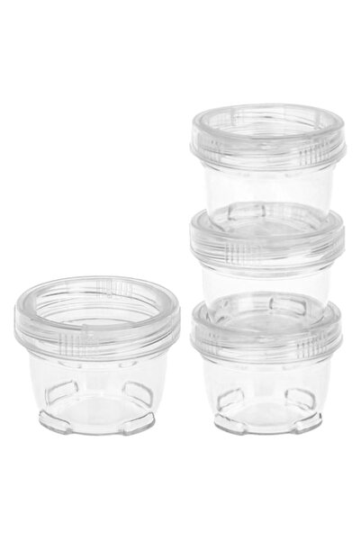 SHOPIENS Set of 4 Round Transparent Plastic Organizer Boxes, 5.5 cm x 4 cm, 0.16 L