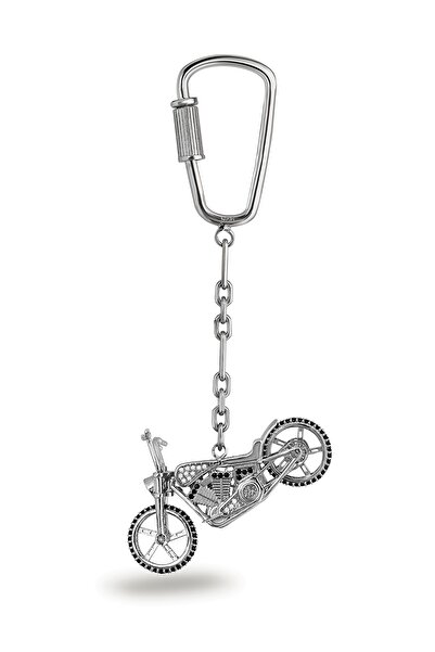 Argentum Concept 925 Ayar Gümüş Motosiklet Figürlü Anahtarlık - AL-KC0023