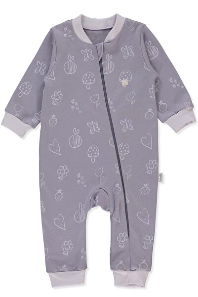 Bebetto Interlock Zippered Jumpsuit Without Socks (Mini Bee) Lila