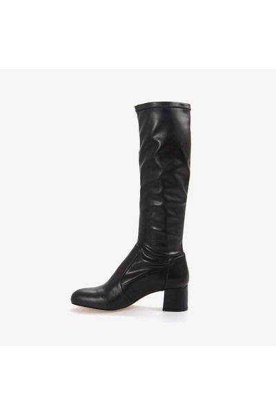 MOCASSINI Genuine Leather Women's Black Boots 29106