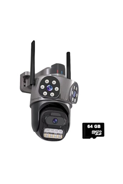 DeVeghe T31 Triple WiFi Surveillance Camera 9MP Full HD Outdoor 5x Zoom + 64GB