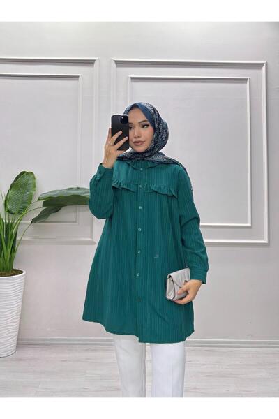 moda acar Firfir Detailed Burumcuk Fabric Tunic