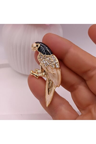 MODAMİRA AKSESUAR Renkli Taşlı Mineli Papağan Broş | Zarif ve Işıltılı Figürl...