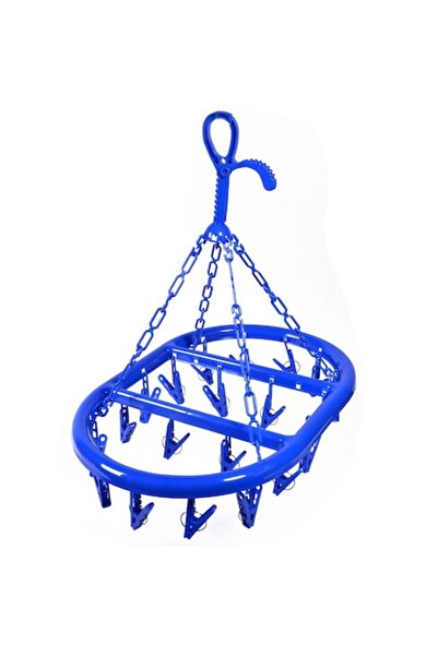 SHOPIENS Cuier pentru uscător de rufe, set de 20, plastic, albastru, 47x30 cm