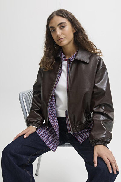 Jack & Jones Women's Faux Leather Shiny Jacket - Jody