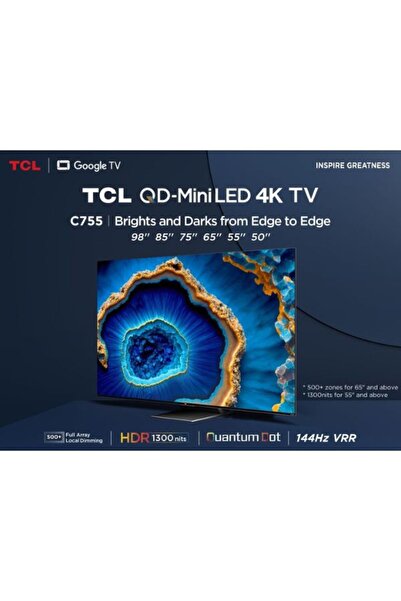 TCL 85-inch 4K TV|QD-Mini LED|HDR 1300 nits|144Hz VRR| Google TV | 85C755