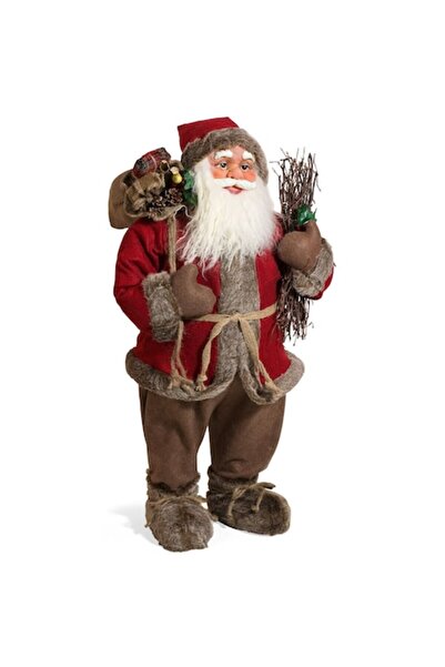 OEM Figurină decorativă Moș Crăciun, cadouri și crenguțe, 81,4 cm