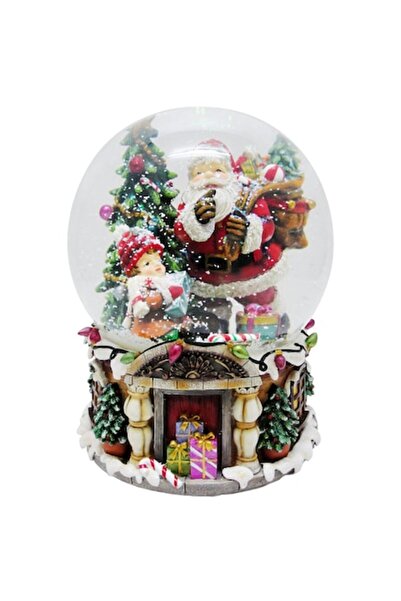 SHOPIENS Glob decorativ lichid muzical de Crăciun, sticlă, 15x20cm, multicolor