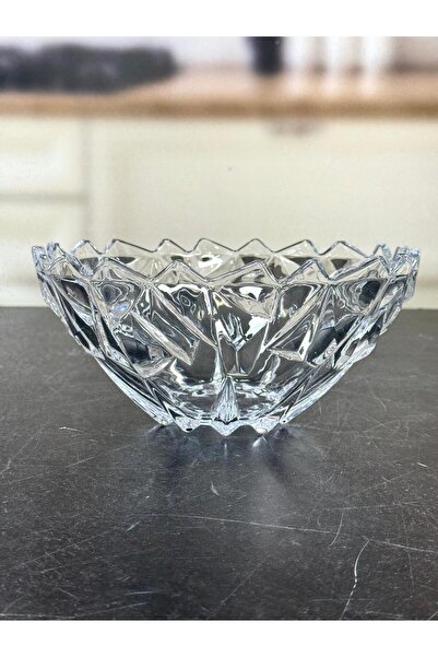 Şahane Cam Kristal Kase 24 Cm TKEBT Şeffaf