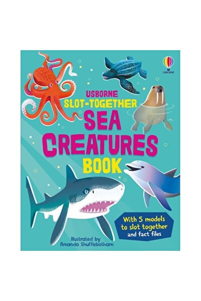 Usborne Slot-together Interactive Book - Sea Creatures (Usborne) with 5 3D Animal Models and Facts (English)