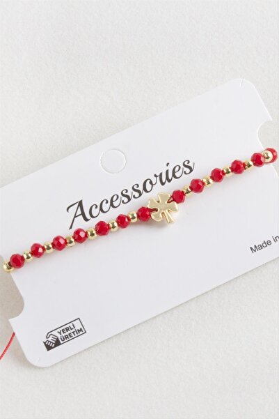 TakÇalıştır Tkçbj Yonca Crystal Macrame Rope Bracelet Tkçbj