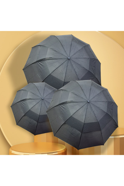 Rainwalker Siyah Çift Katlı Protokol Manuel Elle Açmalı Güçlü Mekanizmalı Unisex