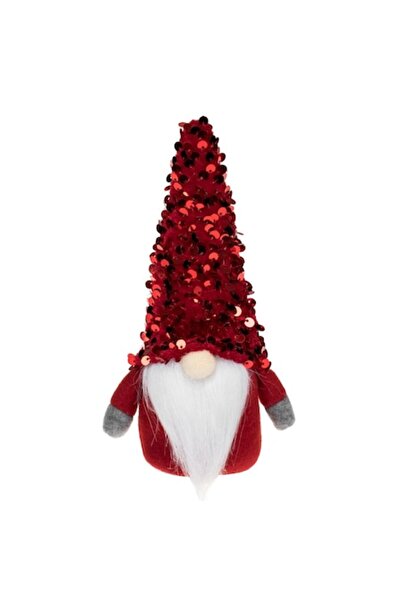 SHOPIENS Figurină decorativă de Crăciun în formă de gnom, 17 cm, roșu și gri,...