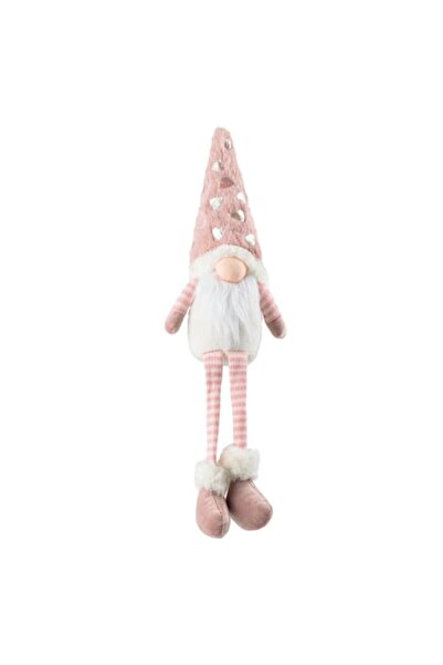 SHOPIENS Figurină decorativă Moș Crăciun Gnome, picioare agățate, căciulă roz...