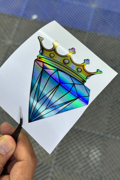 Banxtre Motor-Araba-Laptop için Hologramlı Taçlı Elmas (9CMX8CM) 1 Adet