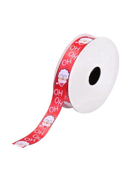 SHOPIENS Декоративна панделка за коледна елха, модел Дядо Коледа, червена, По...