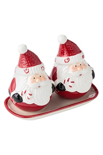 SHOPIENS Salt & Pepper Set - Santa Claus, Ceramic, White/Red, 9 cm, 2 pcs