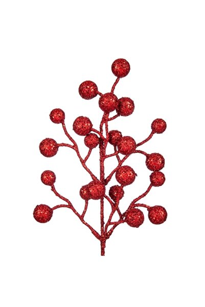 SHOPIENS Creangă decorativă de Crăciun cu fructe de pădure roșii, 43 cm