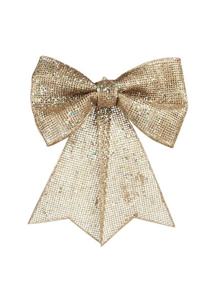 SHOPIENS Funda Decorativa Craciun, Bej, Glitter, 43x32cm