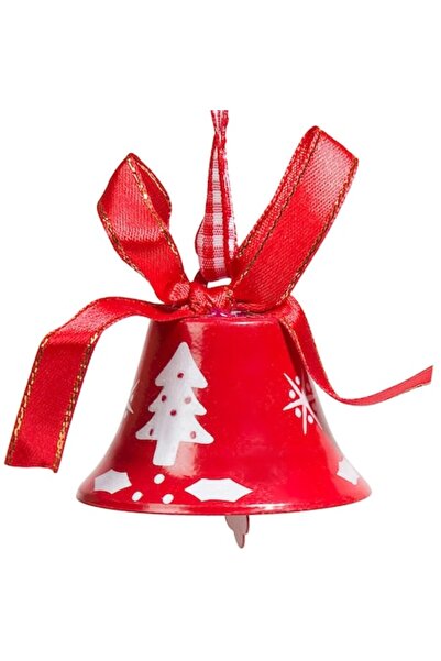OEM Ornament de Crăciun pentru brad, clopoțel metalic roșu, 4 cm