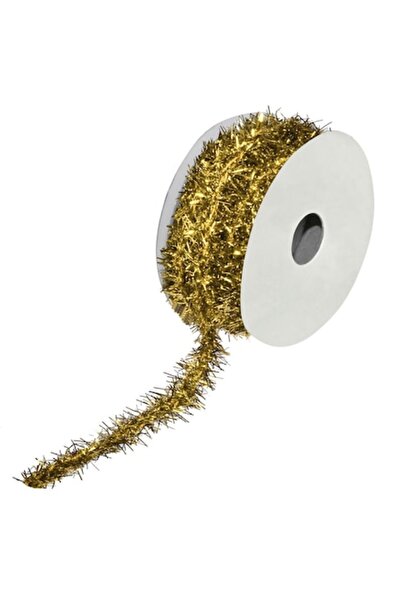 SHOPIENS Sfoară decorativă pentru brad de Crăciun, bej cu beteală, 5 m