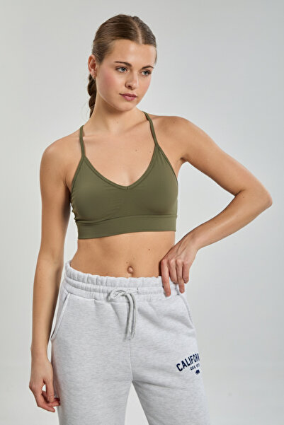 BARRELS AND OIL Women's Cross-Strapped Bustier - Khaki